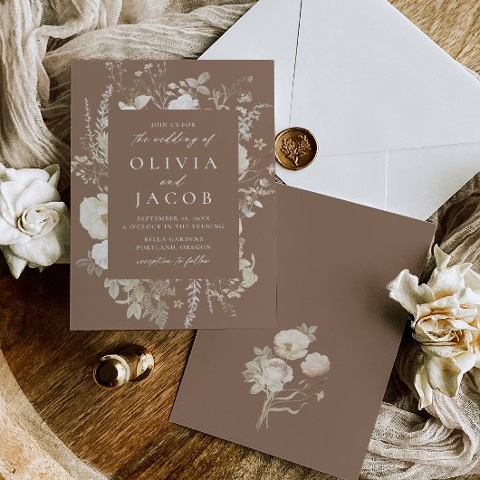 Elegante Vintage Blumenzarge Einladung