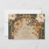Elegante Vintage Blumenzarge RSVP Karte (Vorderseite)
