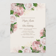 Elegante Vintage Blush Pink Blumenhochzeit