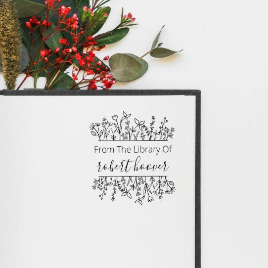 Elegante Vintage Blüte aus der Bibliothek von Gummistempel