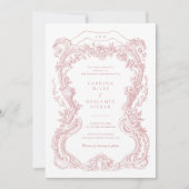 Elegante Vintage Blütendecke Einladung (Vorderseite)