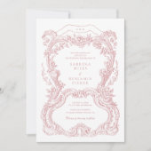 Elegante Vintage Blütendecke Einladung (Vorderseite)