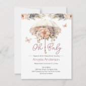 Elegante Vintage Blütendusche Einladung (Vorderseite)