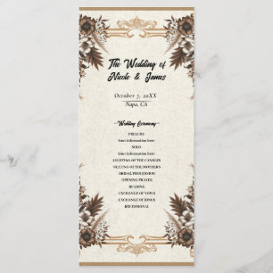 Elegante Vintage-Bohemien-Hochzeit mit Blumenmotiv Programm