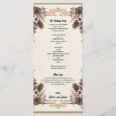Elegante Vintage Bohemische Blumenhochzeit Programm (Rückseite)