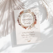 Elegante Vintage Boho Herbstfarbenhochzeit Einladung