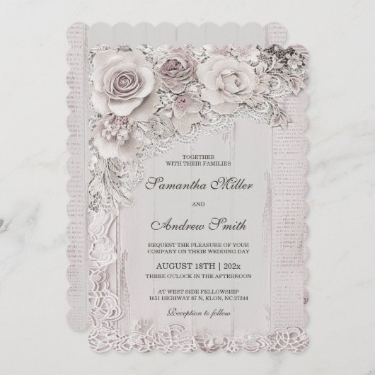 Elegante Vintage Boho Hochzeiten Vorlagen (Vorne/Hinten)