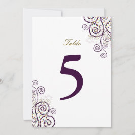 Elegante Vintage Boho Lila Spirals Tischnummer