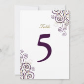 Elegante Vintage Boho Lila Spirals Tischnummer (Rückseite)