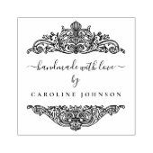 Elegante Vintage Botanica Handmade mit Liebe Custo Gummistempel (Prägung)