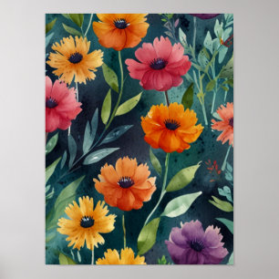 Elegante Vintage-Botanik Poster