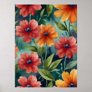 Elegante Vintage-Botanik Poster