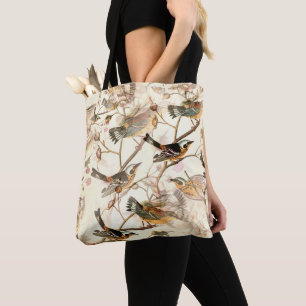 Elegante Vintage-Botanik-Vögel und wilde Beeren  Tasche