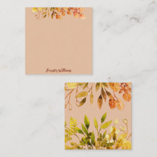 Elegante Vintage botanische Blätter mit Namen Mitteilungskarte