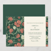 Elegante Vintage botanische Blume Hochzeit Einladung (Vorne/Hinten)