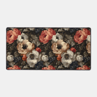 Elegante Vintage-Botanische Blumen-Schreibtischmat Schreibtischunterlage
