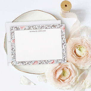 Elegante Vintage botanische Farben in neutralen Fa Dankeskarte