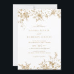 Elegante Vintage botanische Hochzeit Einladung<br><div class="desc">Elegante Vintage Ornament Gold Hochzeit Einladung. Moderne Einladung zur Hochzeit. Viktorianische botanische Blumenbilder</div>