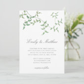 Elegante Vintage Botanische Hochzeit Einladung (Stehend Vorderseite)