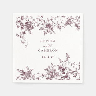 Elegante Vintage Botanische Hochzeit Serviette