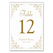 Elegante Vintage botanische Hochzeit Tischnummer (Vorderseite)