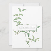 Elegante Vintage botanische Hochzeitslandschaft Save The Date (Rückseite)