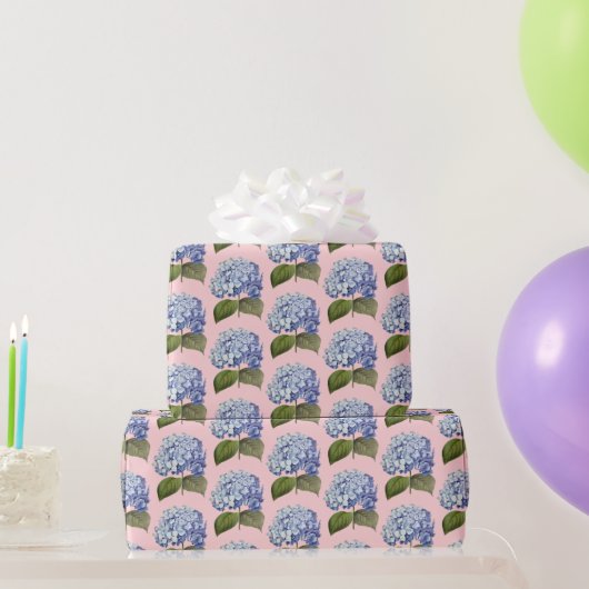 Elegante Vintage botanische Hydrangea-Blume Geschenkpapier (Partygeschenke)