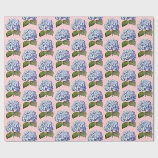 Elegante Vintage botanische Hydrangea-Blume Geschenkpapier (Flach)