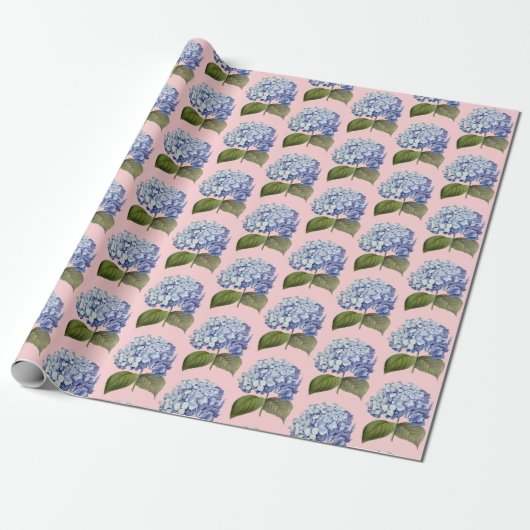 Elegante Vintage botanische Hydrangea-Blume Geschenkpapier (Ungerollt)