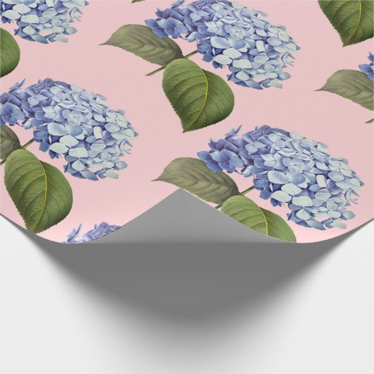 Elegante Vintage botanische Hydrangea-Blume Geschenkpapier (Ecke)