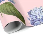 Elegante Vintage botanische Hydrangea-Blume Geschenkpapier (Rolleneckpunkt)