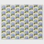 Elegante Vintage botanische Hydrangea-Blume Geschenkpapier (Flach)