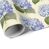 Elegante Vintage botanische Hydrangea-Blume Geschenkpapier (Rolleneckpunkt)