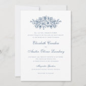 Elegante Vintage Botanische Klassische Hochzeit Einladung (Vorderseite)