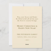 Elegante Vintage Botanische Poinsettia Blume Feiertagskarte (Rückseite)