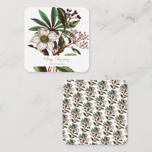 Elegante Vintage botanische Rose Blume Begleitkarte (Vorne/Hinten)