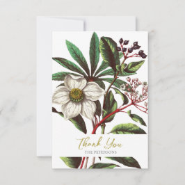 Elegante Vintage botanische Rose Blume Dankeskarte