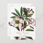 Elegante Vintage botanische Rose Blume Feiertagspostkarte (Vorne/Hinten)