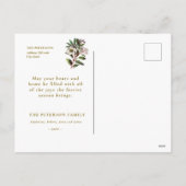 Elegante Vintage botanische Rose Blume Feiertagspostkarte (Rückseite)