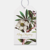 Elegante Vintage botanische Rose Blume Geschenkanhänger (Vorderseite)