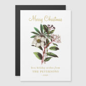 Elegante Vintage botanische Rose Blume Magnetkarte (Vorne/Hinten)