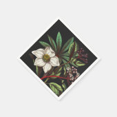Elegante Vintage botanische Rose Blume Serviette (Ecke)