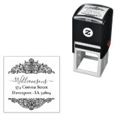 Elegante Vintage botanische Rücksendeadresse Permastempel (Beispiel)