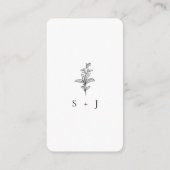 Elegante Vintage botanische Umgebung Begleitkarte (Rückseite)