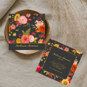 Elegante Vintage botanische Wildblumen Quadratische Visitenkarte