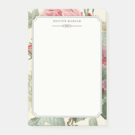 Elegante Vintage botanischer Garten-Blumen Post-it Klebezettel