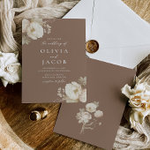 Elegante Vintage Bouquet Brown Wedding Einladung