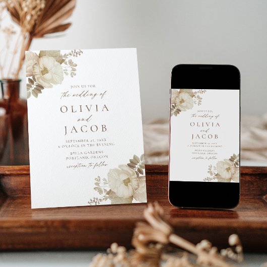 Elegante Vintage Bouquet Hochzeit Einladung
