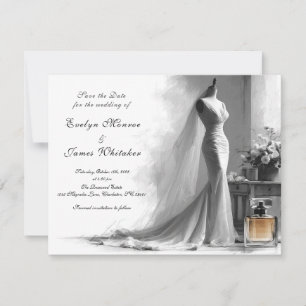 Elegante Vintage Bridal Illustration Romantik Save The Date