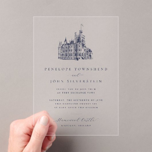 Elegante Vintage Burg Acryleinladungen (Insitu (Handheld))